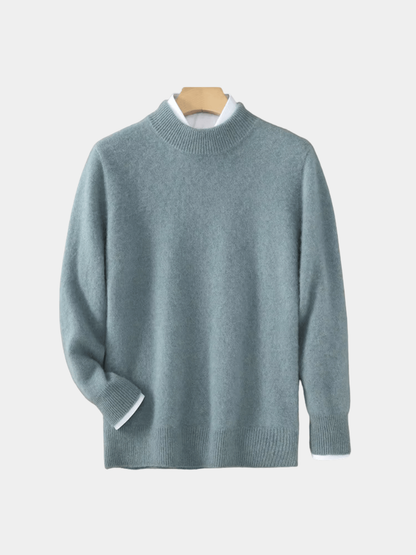 Men's Ribbed Knit Sweater Mock Neck - VibreMode