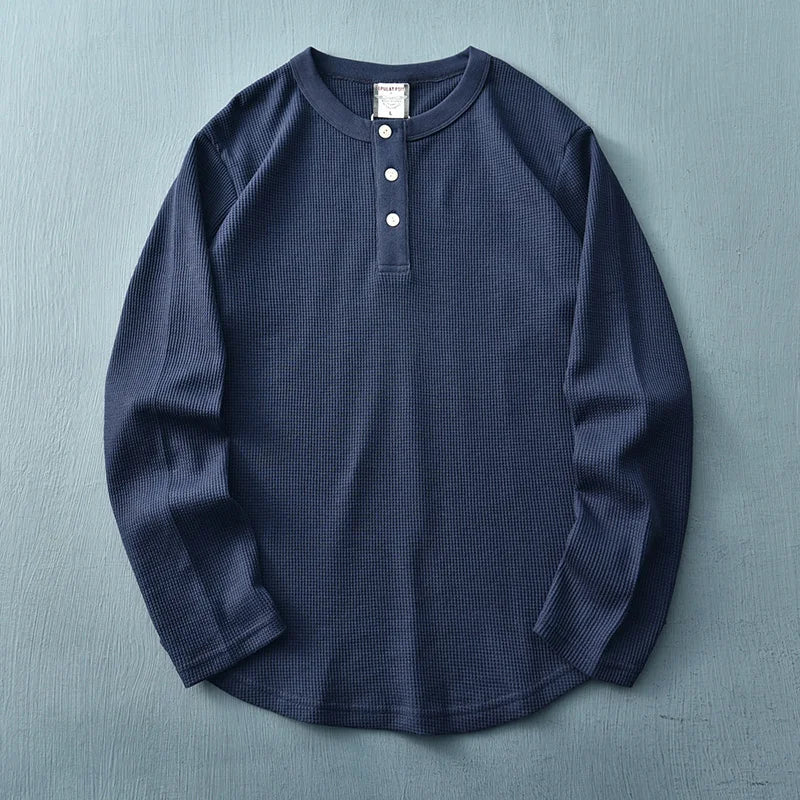 Image of Nathan | Men's Long Sleeve Henley T-Shirt