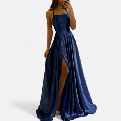 Elegant Satin Split Maxi Dress for Women