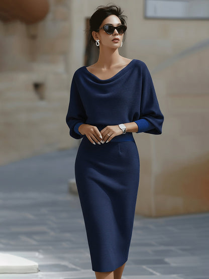 Flowy Knitted Mid Length Dress