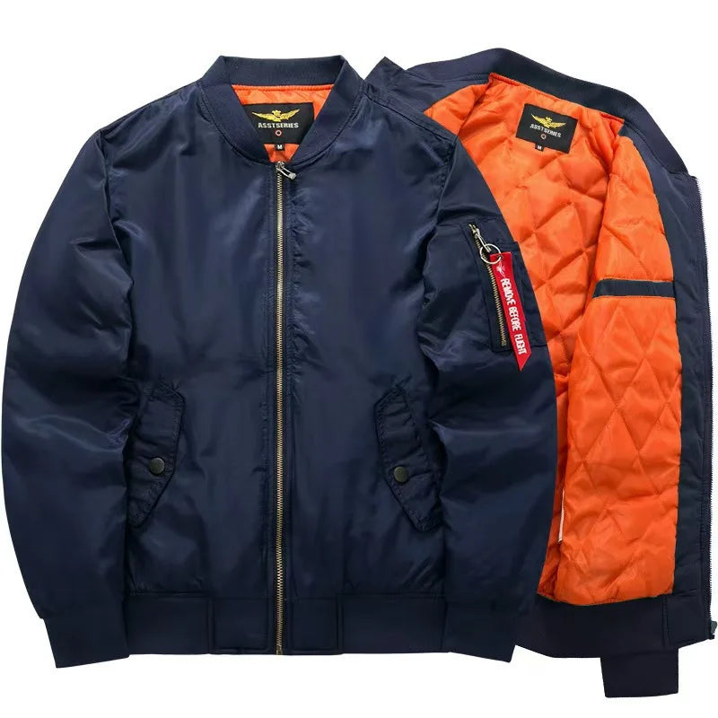 Pilot Bomber Jacket Leather Black