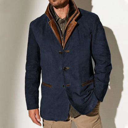 Men's Faux Leather Coat Classic Fit