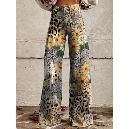 Women's Floral Print Long Pants