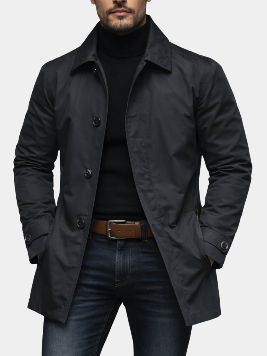 Men's Classic Car Coat Wool - VibreMode