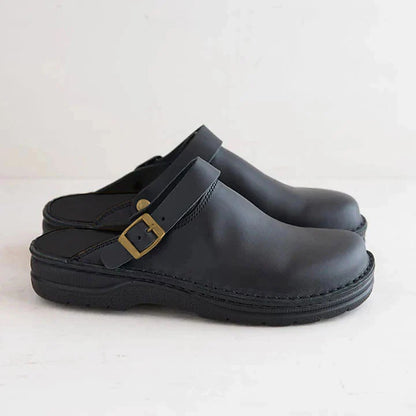 Leather Orthopedic Clogs Autumn Brown