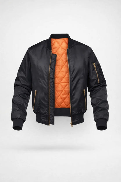 Image of Noel | Men's Ribbed Trim Bomber Jacket