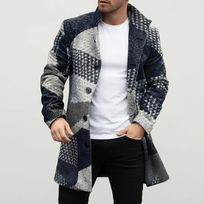 Men's Notch Lapel Wool Overcoat