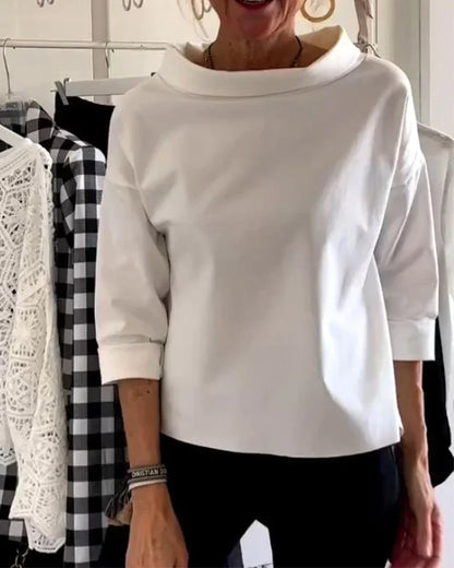 Women's Casual Bateau Neck 3/4 Sleeve
