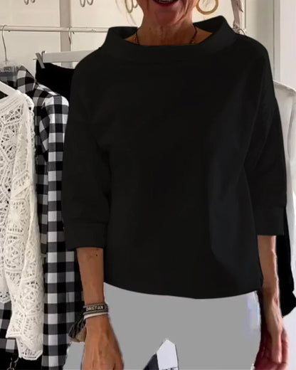 Women's Casual Bateau Neck 3/4 Sleeve