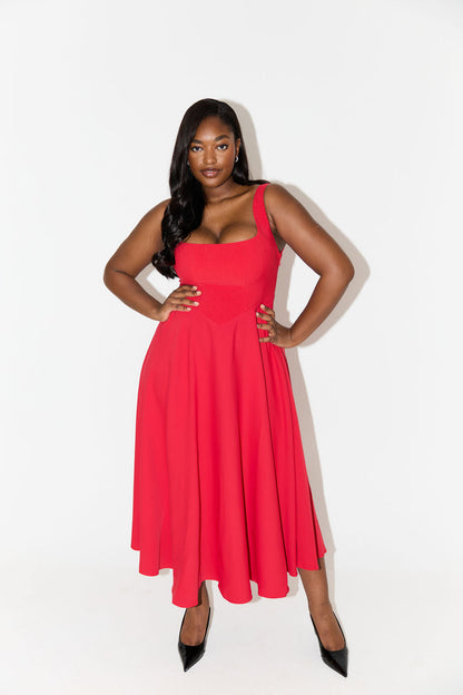 Elegant Casual Midi Dress