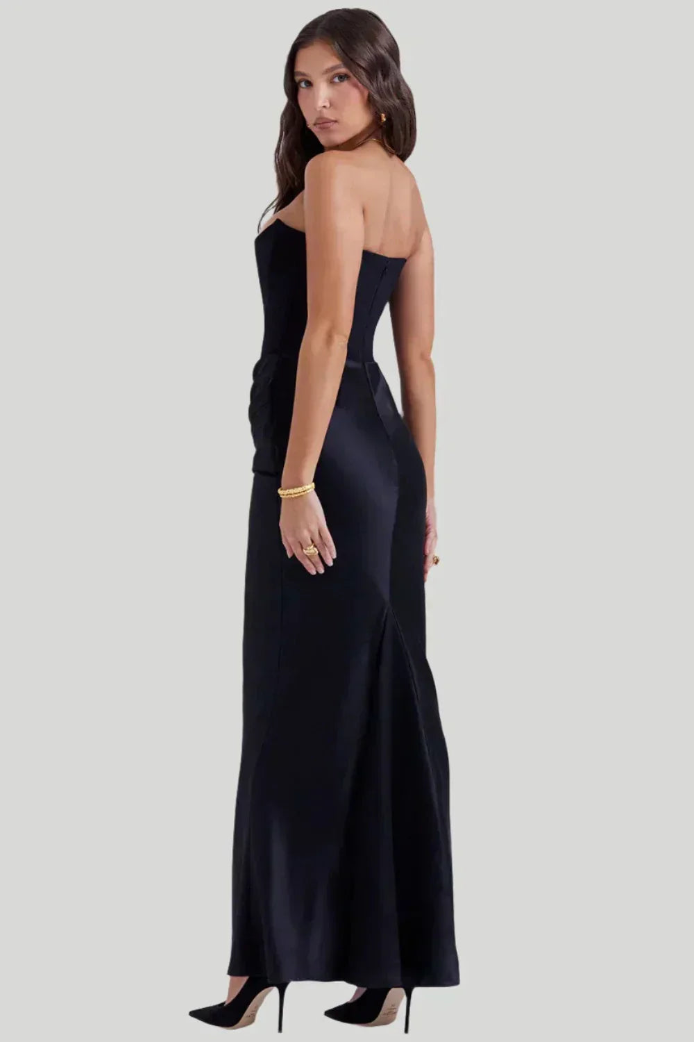 Elegant Cold Shoulder Long Dress