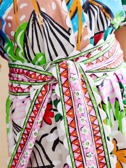 Image of Olive | Women's Short Sleeve A-Line Midi Dress