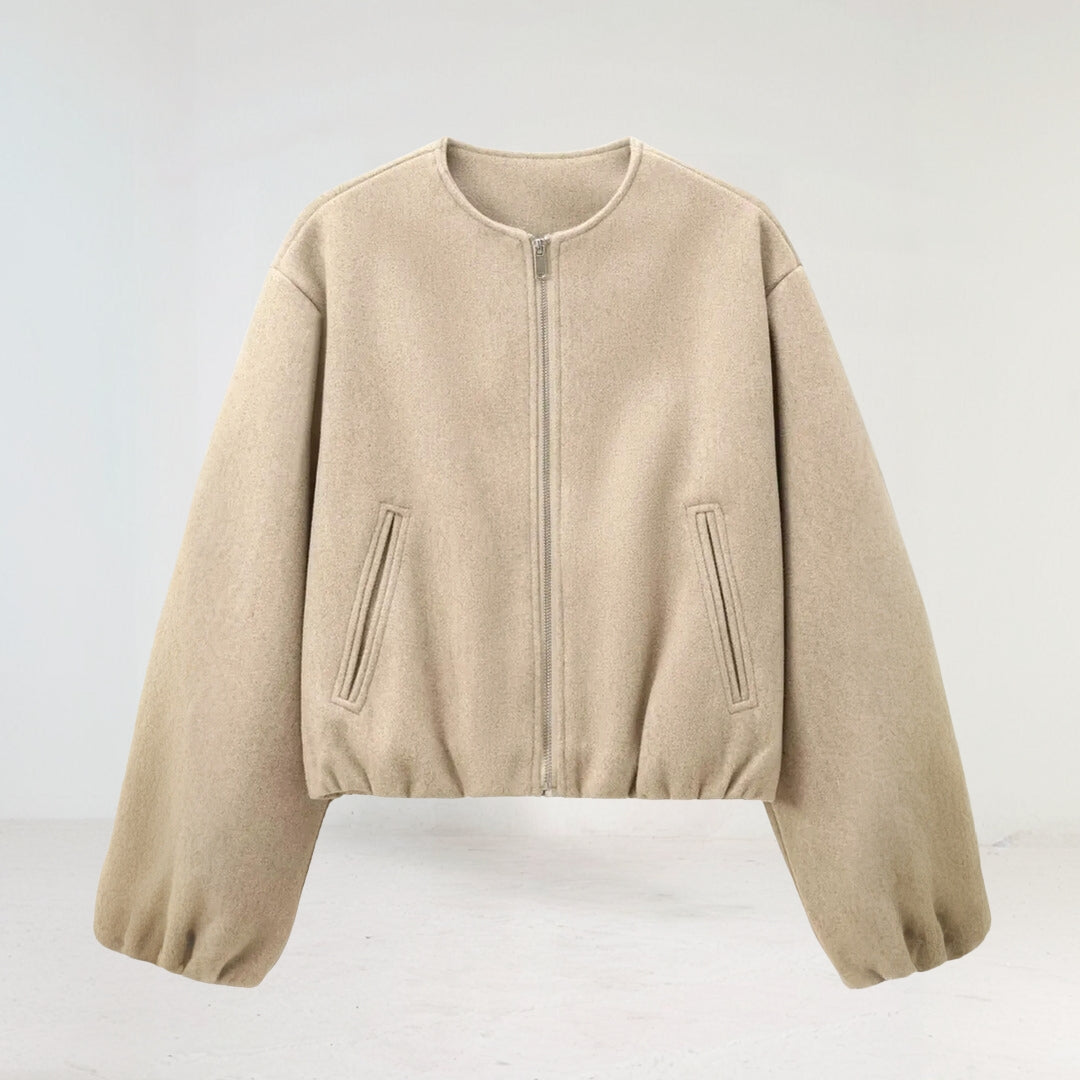 Image of Olive | Women's Zip-Up Bomber Jacket