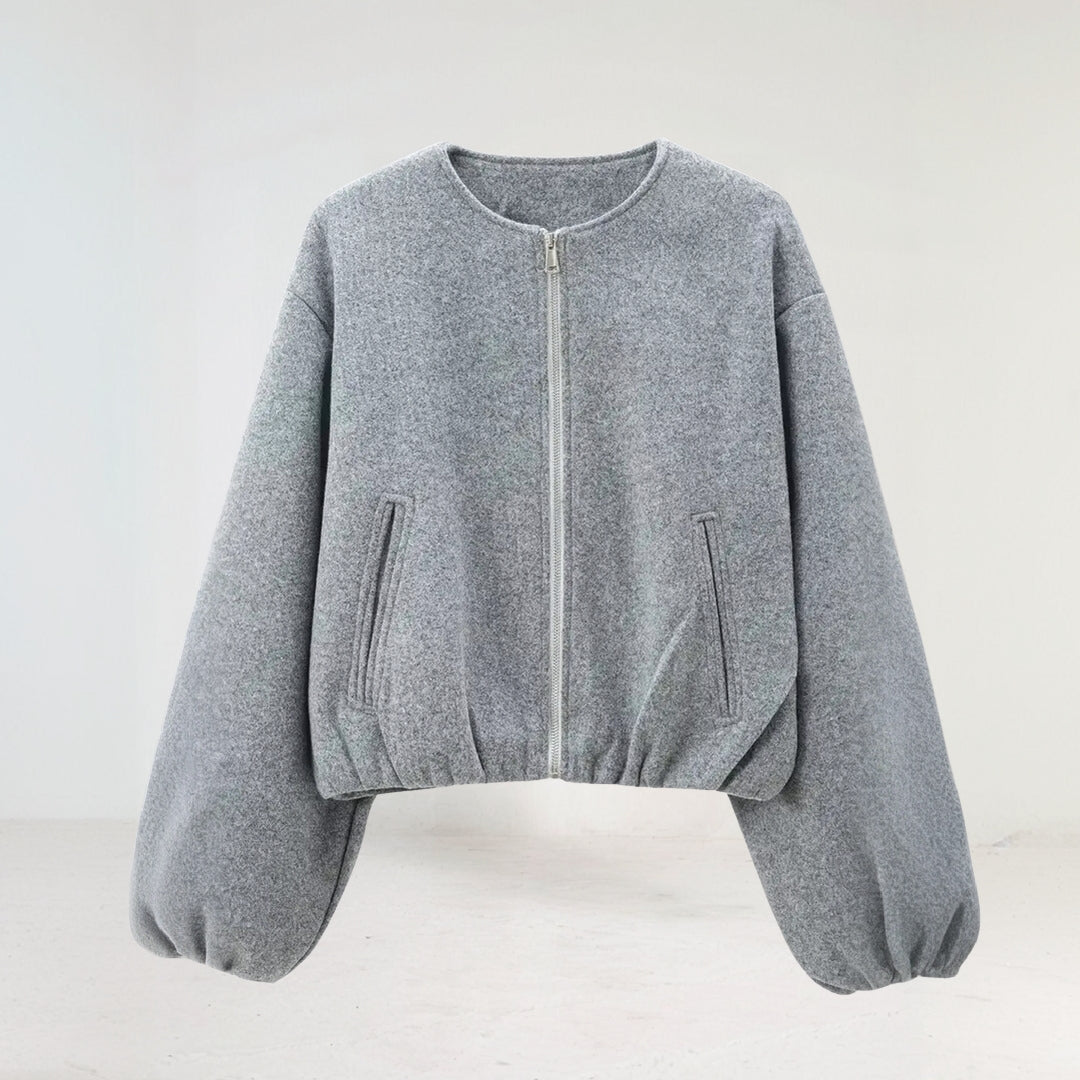 Women's Zip-Up Bomber Jacket Olive - VibreMode
