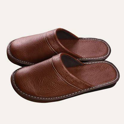 Men's Leather Slip On Clogs Shoes - VibreMode