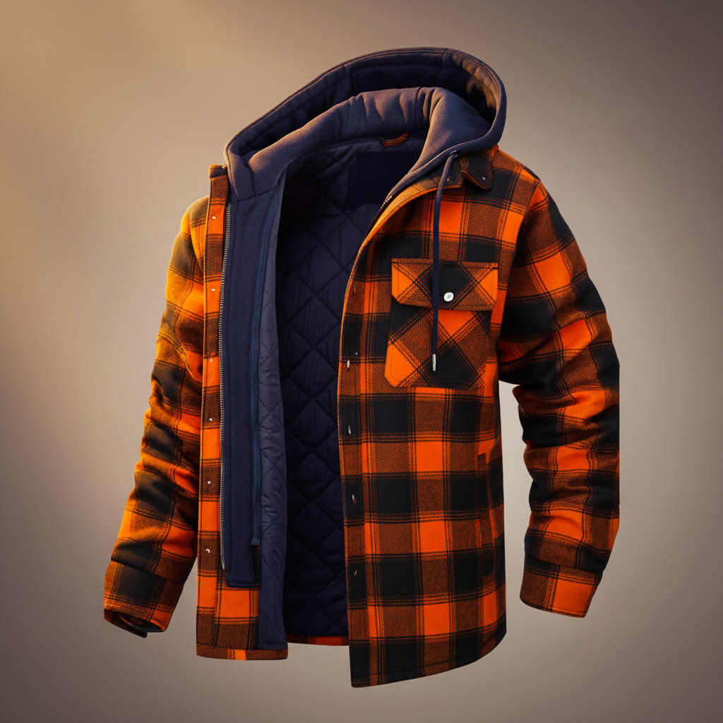 Classic Flannel Hooded Coat