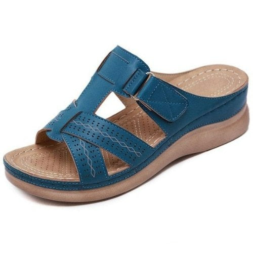 Comfortable Arch Support Flat Sandals - Blue - VibreMode