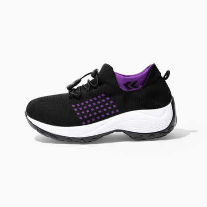 Comfortable Arch Support Sneakers - Black Purple - VibreMode