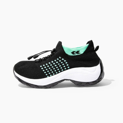 Comfortable Elastic Sneakers - Black Blue - VibreMode