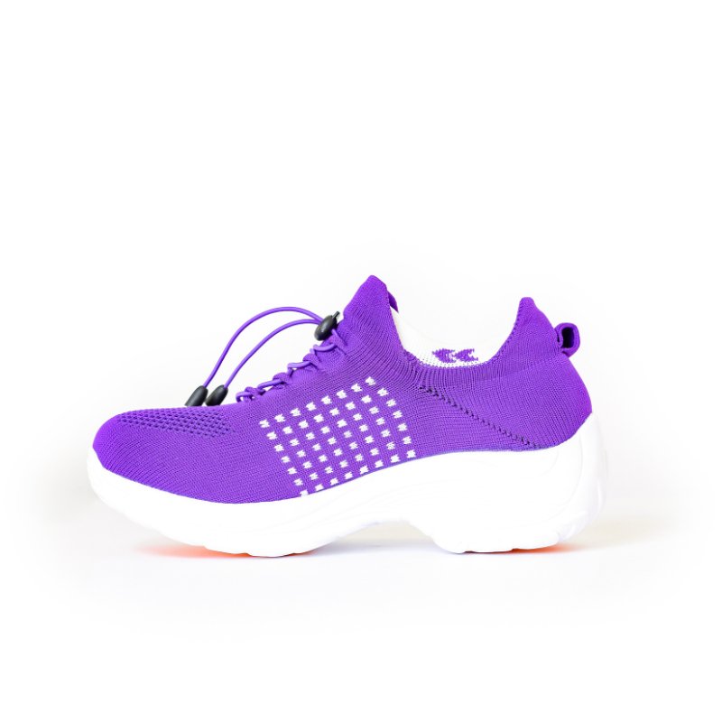 Comfortable Elastic Sneakers - Pink Purple - VibreMode