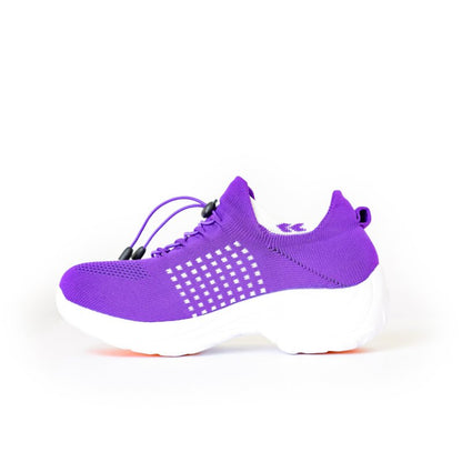 Comfortable Elastic Sneakers - Pink Purple - VibreMode