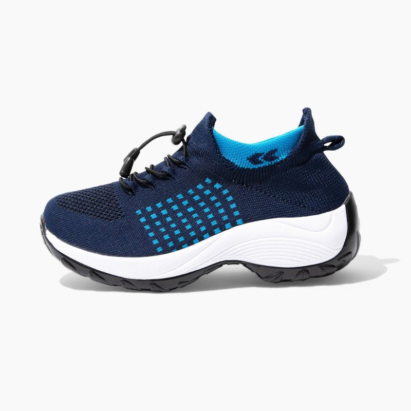 Comfortable Arch Support Sneakers - White Blue - VibreMode