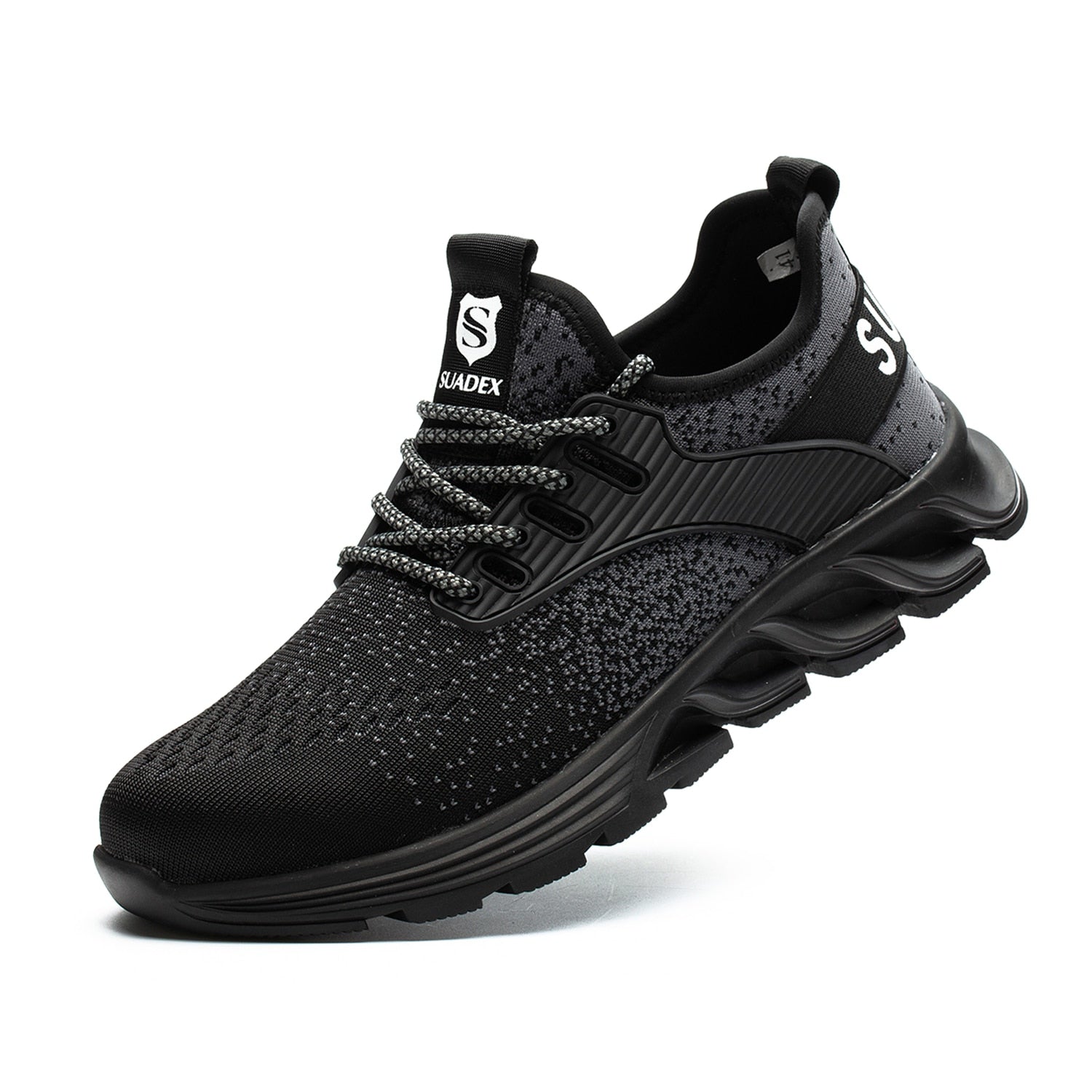 Durable Steel Toe Work Boots - Black - VibreMode