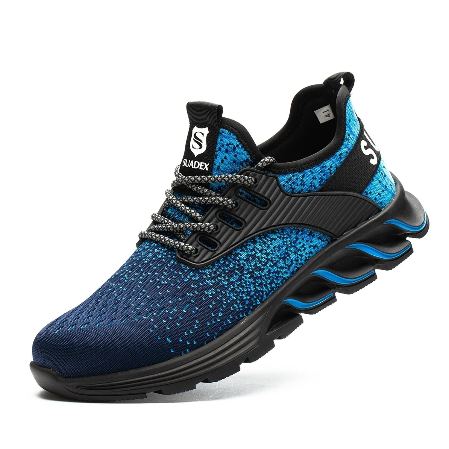 Durable Protective Steel Toe Work Boots - Blue - VibreMode