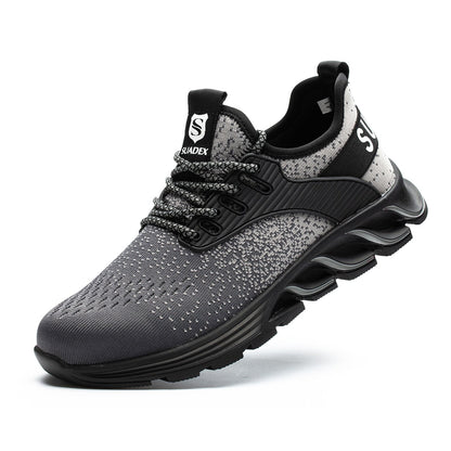 Durable Protective Steel Toe Work Boots - Grey - VibreMode