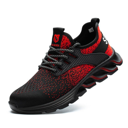 Durable Steel Toe Work Boots - Red - VibreMode