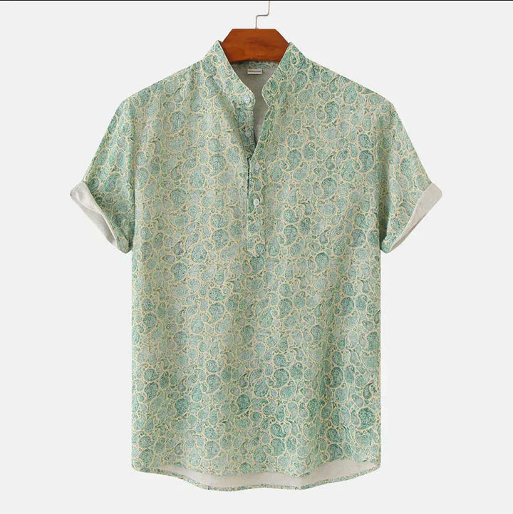 Men's Printed Henley Shirt - VibreMode