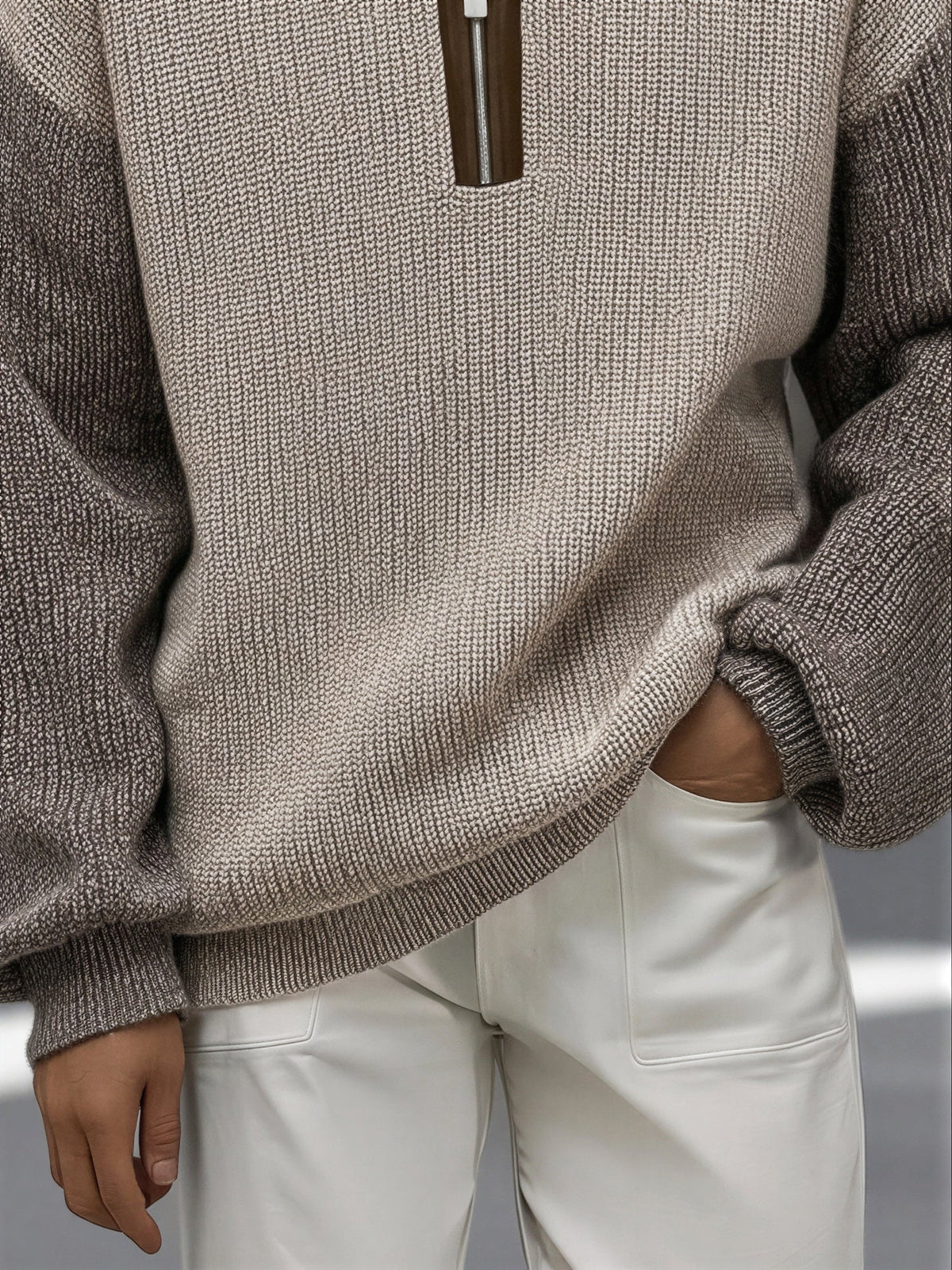 Image of Otis | Men's Half-Zip Color Block Sweater