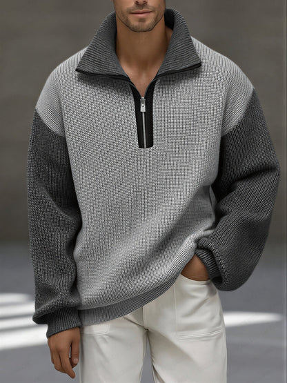 Image of Otis | Men's Half-Zip Color Block Sweater