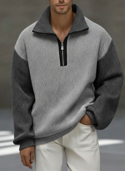 Image of Otis | Men's Half-Zip Color Block Sweater