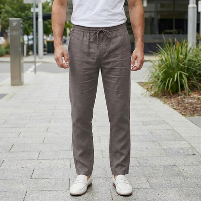 Men's Linen Trousers Lightweight Beige