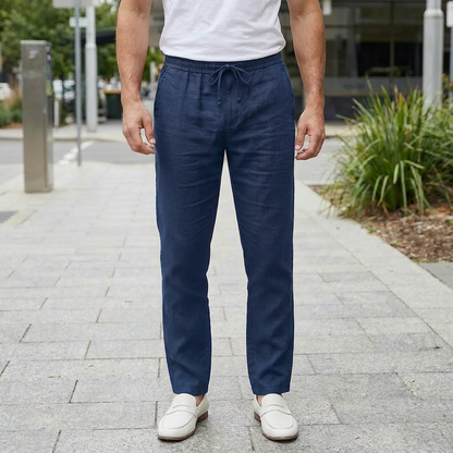 Men's Linen Trousers Lightweight Beige