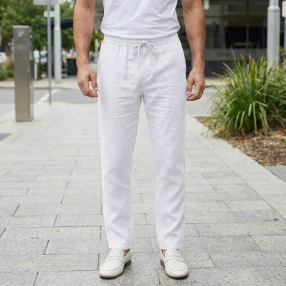 Men's Linen Trousers Lightweight Beige