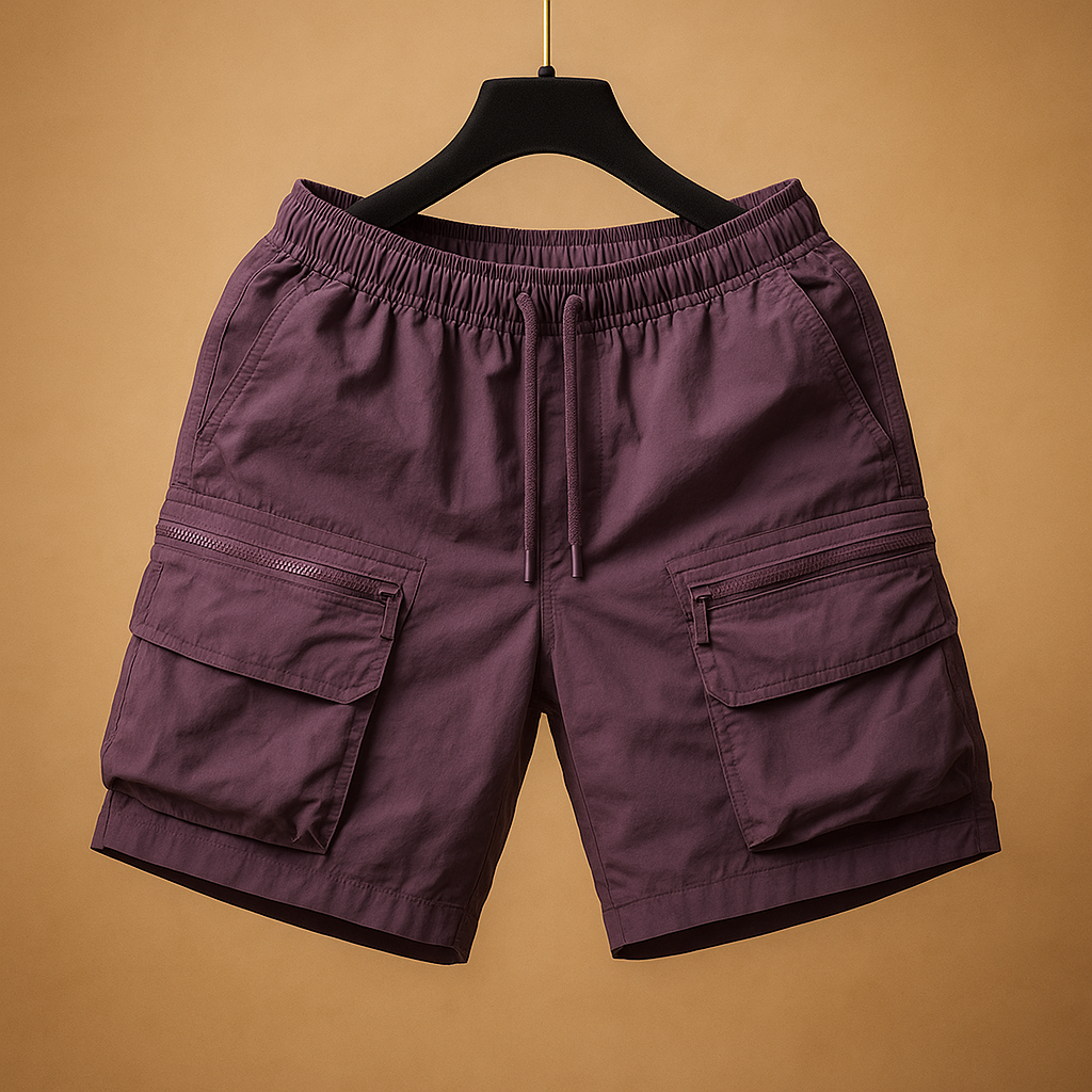 Men’s oversized cargo shorts with multiple pockets, designed for summer comfort, outdoor activities, and casual everyday wear.