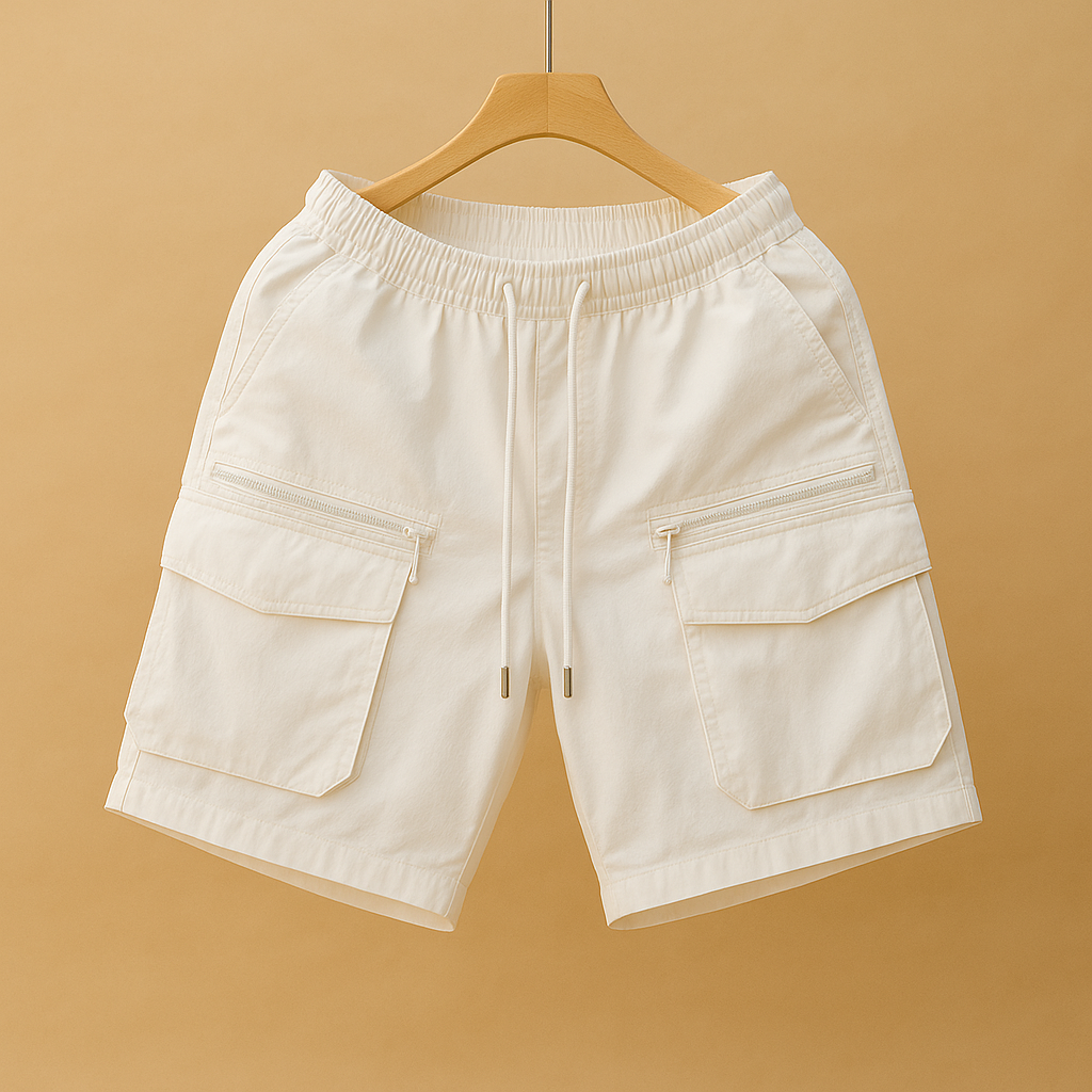Men’s oversized cargo shorts with multiple pockets, designed for summer comfort, outdoor activities, and casual everyday wear.