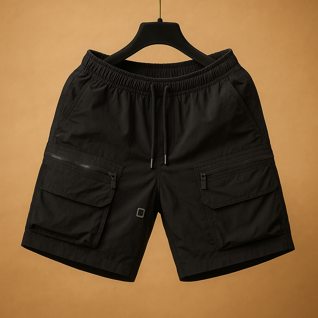 Men’s oversized cargo shorts with multiple pockets, designed for summer comfort, outdoor activities, and casual everyday wear.