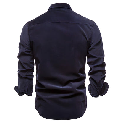 Relaxed Fit Army Style Long Sleeve Shirt
