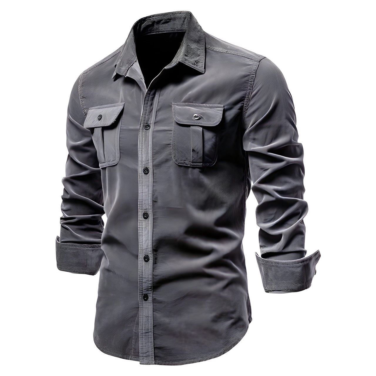 Relaxed Fit Army Style Long Sleeve Shirt