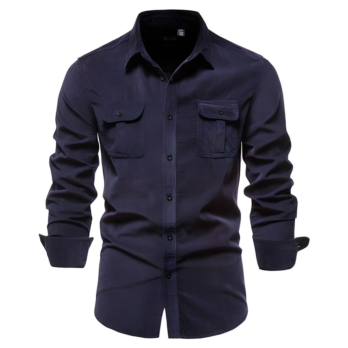 Relaxed Fit Army Style Long Sleeve Shirt