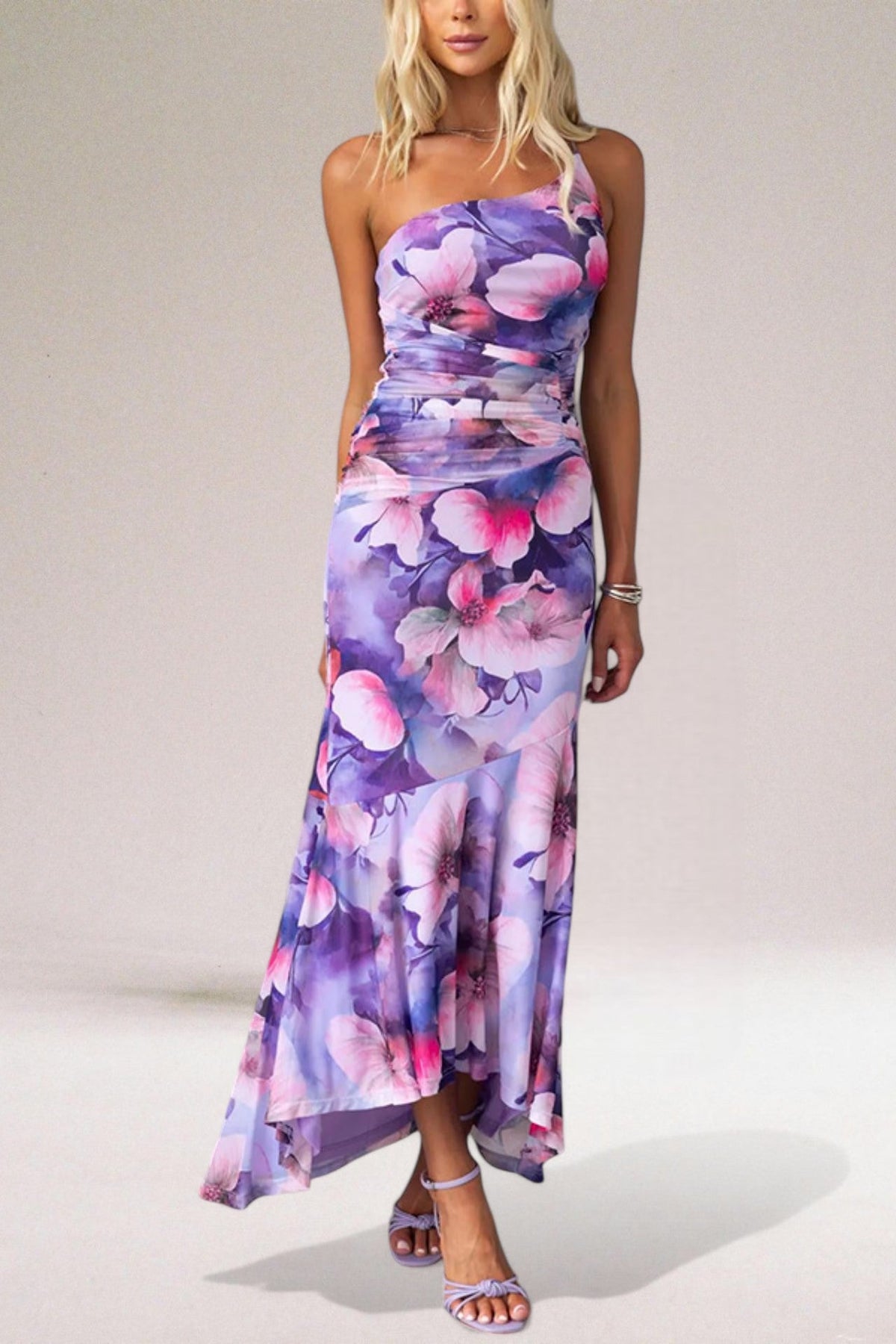 Image of Paige | Women's One-Shoulder Midi Dress