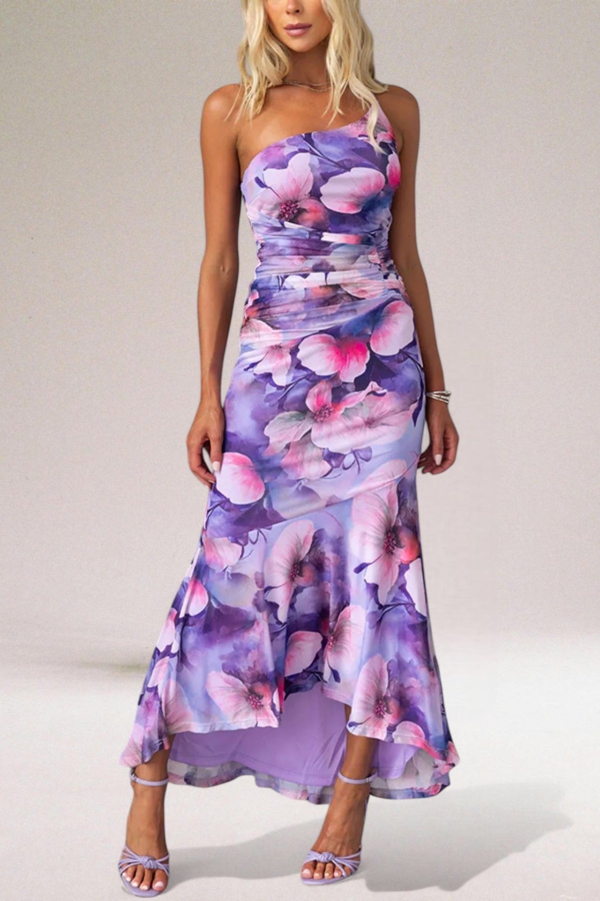 Image of Paige | Women's One-Shoulder Midi Dress