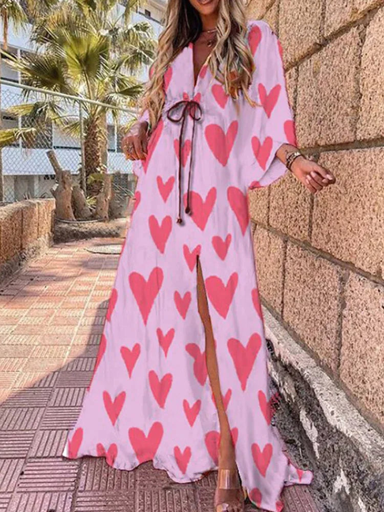 Image of Paige | Women's Slit V-Neck Maxi Dress