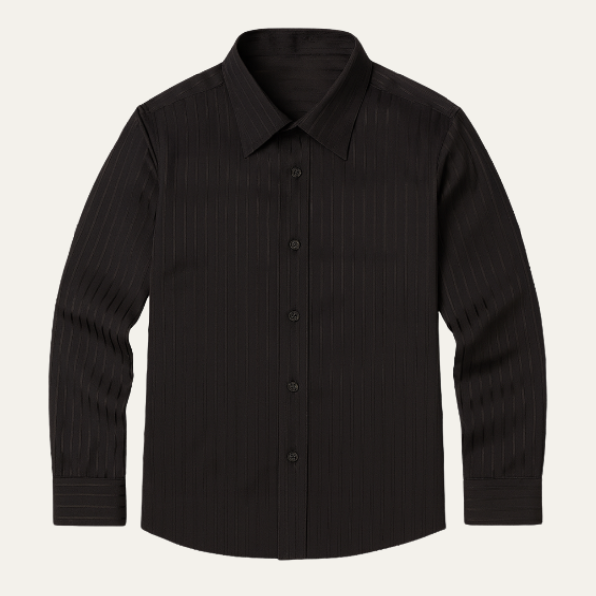 Men's Formal Dress Shirt Textured Pleated Black - VibreMode