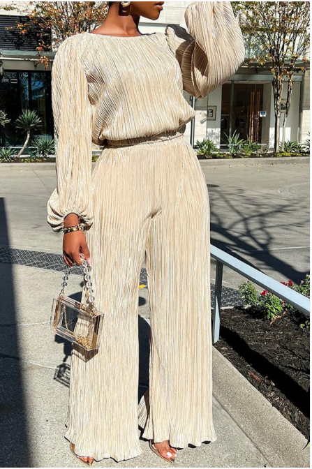 Women's Wide Leg Pantsuit Two Piece Set - VibreMode