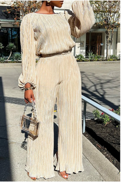 Women's Wide Leg Pantsuit Two Piece Set - VibreMode