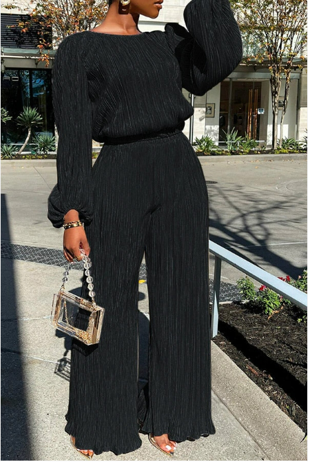 Women's Wide Leg Pantsuit Two Piece Set